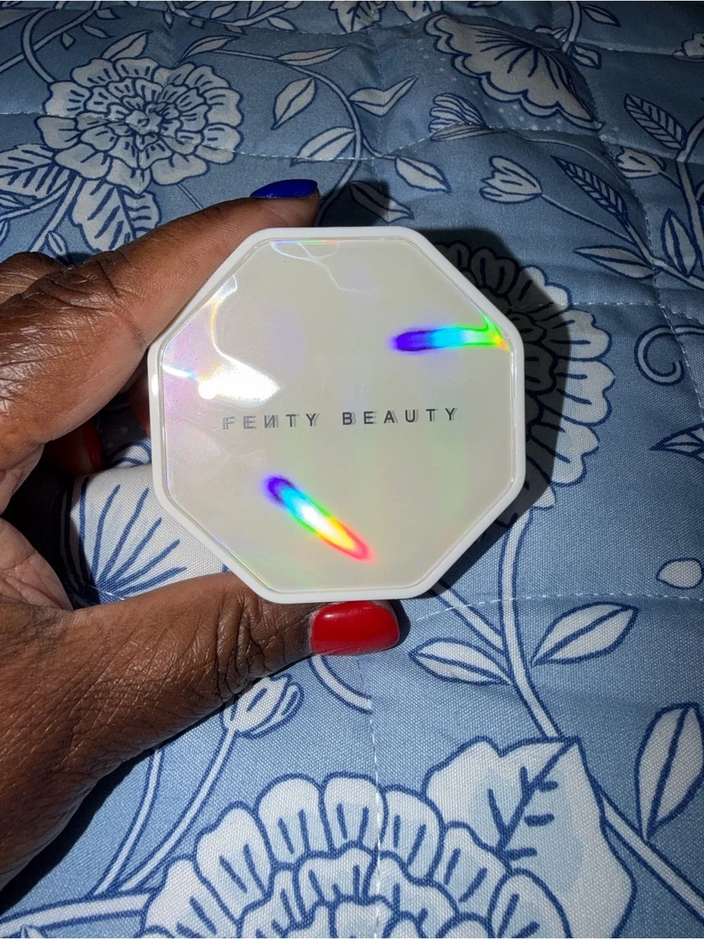 Fenty Beauty Iridescent White Compact with Rainbow Highlights